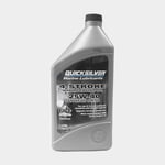 Quicksilver Delsyntetisk olja till 4-takt inom- & utombordare 4-Stroke Marine Engine Oil Synthetic Blend, för bensinmotorer, 25W-40, NMMA FC-W, 1 liter