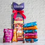 Popcorn Shed Christmas Cracker Gift | Salted Caramel, Strawberries & Cream, White Chocolate, Cookies & Cream, Butterscotch, Chocolate Caramel, Pecan Pie & Chocolate Orange | Popcorn Snacks for Foodies