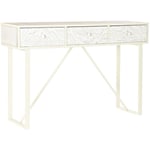 Pegane - Console Table console en bois de sapin et mdf coloris blanc - Longueur 120 x Profondeur 35 x Hauteur 80 cm