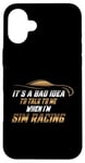 Coque pour iPhone 16 Plus Simulateur de course Sim Racing Cockpit Siège Sim Racer