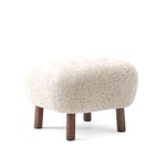 &Tradition - Little Petra Pouf Sheepskin Moonlight 17mm/Walnut - Skamler og taburetter - Viggo Boesen