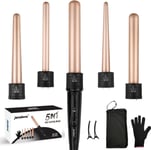 Janelove Curling Wand,Hair Curlers for Long Hair, Curling Wand Set with 5 mm,