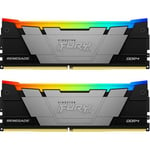 Kingston Fury RGB 32GB Kit (2 x 16GB), DDR4, 3600MHz, CL16, XMP, DIMM Memory, Black - KF436C16RB12AK2/32