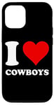 Coque pour iPhone 12/12 Pro Amoureux Coeur Rouge I Love Cowboys