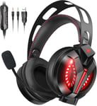 Combatwing M180 Pro Gaming Headset Over Ear Stereo Bass Gaming Headphone With Noise Isolation Microphone For Ps4 Xbox One S Pc Mobile Phones (Black)