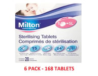 Milton Sterilising Tablets - 28 Tablets - 6 Pack (168 Tablets)