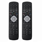 2x Universal smart TV-fjärrkontroll för Philips Svart one size