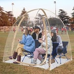 TopGold Sports Tent Weather Proof Pod Clear Bubble Tent Outdoor Instant Pop Up Shelter Chair Tent 63''x63''x64''H, Beige(9068)