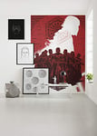 Komar DX4-076 Star Wars Supreme Leader Papier peint photo non tissé Motif feuilles de vigne 200 x 280 cm (largeur x hauteur), largeur 50 cm Papier peint mural, décoration murale, décoration murale, chambre d'enfant Rouge et blanc