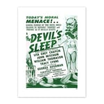 The Devils Sleep Bennies Phenos Drugs 1950's Green Canvas Wall Art Print