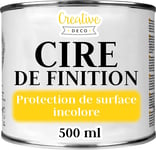 Cire De Finition Incolore | 500 ML | Vernis Transparent Clair | Léger Brillant