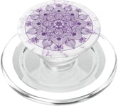 Jolie fleur de mandala floral pourpre et blanc Boho féminin PopSockets PopGrip pour MagSafe