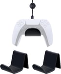 2 Pi¿¿Ces Support Mural Pour Manette Avec Adh¿¿Sif Pour Xbox 360/One/Series X/Ps5/Ps4/Ps3/Switch,Accessoires Pour Manettes De Jeux Et Casques D'¿¿Coute Avec Pinces ¿¿ Cables