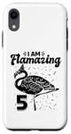 Coque pour iPhone XR I am Flamazing Fête d'anniversaire Flamant rose 5 ans