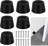 6 PCS Butée de Porte Murale en Caoutchouc avec 6 Vis, Arret de Porte Sol Noir, Butoir de Porte sol à Visser, Bloque Porte Sol pour Atténuation du Bruit et Protection des Portes et des Murs