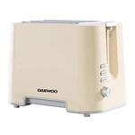 Daewoo Plastic Chrome Toaster, 2 Slice, Removable Crumb Tray, Browning Controls - Cream