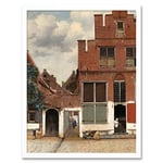 Artery8 Vermeer View Of Houses In Delft The Little Street Art Print Framed Poster Wall Decor 12x16 inch