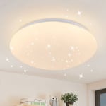 Gbly - Plafonnier led Chambre - Ø30cm Lampe de Chambre Ciel étoilé Blanc Chaud Plafonnier Rond 18W Lampe de Couloir IP44 pour Chambre d'enfant