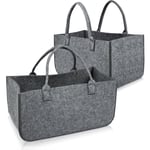 Sac à Buche en Feutre pour Bois de Cheminée, Cabas de Courses, Panier à Bois Portable, Pliable Résistant Panier à Bûches Bois, Sac à Range-Bûches