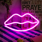 Shining House - 1pc lumière led néon en forme de Lèvres roses,Veilleuse Murale Enseigne Au Néon,cadeau de Noël,Studios,Fêtes, Bars, Noël, Chambres