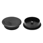 DYNAMIX 60mm Round Desk Grommet. Easily &amp; Neatly Store your Power - Communication - Audio - Video - Computer &amp; Data Cables. Perfect for Installation in Desks - Workstations etc. Black Colour.