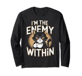 Cat Coffee Lover I'm The Enemy Within Funny Gift Long Sleeve T-Shirt