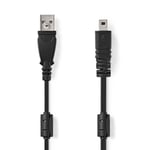 Nedis USB-kabel | USB 2.0 | USB-A Hane | UC-E6 8-Pins Male | 480 Mbps | Nickelplaterad | 2.00 m | Rund | PVC | Svart | Label