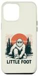 Coque pour iPhone 15 Pro Max Little Foot Big Foot Sasquatch Yeti Rétro Coucher de soleil