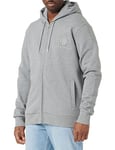 GANT Men's REG Tonal Shield Full Zip Hoodie Hooded Sweatshirt, Grey Melange, 4XL