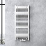 Sogood - doporro Radiateur de Salle de Bain Sèche-Serviette 120x50cm Radiateur Tubulaire Vertical Chauffage à Eau Chaude Blanc