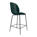 Gubi - Beetle Counter Chair Un-upholstered, Conic Base Black, Green Shell - Barstolar - GamFratesi - Grön - Metall/Plast