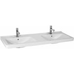 Cubito - Double-lavabo 130x49 cm, 2 trous pour robinet Perle, blanc H8144201001041 - Jika