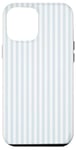 iPhone 12 Pro Max Cute White and Light Blue Stripes Geometric Line Pattern Case