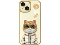 Nimmy Case Iphone 15 6.1" Khaki Cool&Cute 2.0 Cat