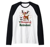 I'm The Shopping Reindeer Christmas Matching Raglan Baseball Tee