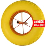 EURO VANADIUM - Roue de Brouette, 38 x 8 cm - Roue de Brouette Increvable, avec Axe 24 x 2 cm - Roue Pleine en Caoutchouc - Tout Terrain, Solide et Durable