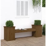 Vidaxl Banc Avec Jardinières Marron Miel Bois Massif De Pin