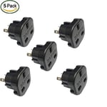 Travel Adapter Black Plug Converts UK Plugs 3 Pin to 2 pin US, USA/Canada/AUS,Australian Pack Of 5