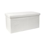 Paris Prix - Banc Coffre Pliable Bouclette 76cm Blanc