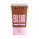 NYX Professional Makeup Fond de Teint Effet Flouté Bare With Me Blur, Couvrance Moyenne, Fini Mat Naturel, Niacinamide, Matcha & Glycérine, Hydratation Jusqu'A 12H, Teinte : Nutmeg (18)