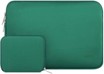 Housse Compatible Avec Macbook Air/Pro, 13-13,3 Pouces Notebook, Compatible Avec Macbook Pro 14 M3 M2 M1 Pro Max 2024-2021, Laptop Sleeve Néoprène Sac Avec Petite Pochette, Vert Paon