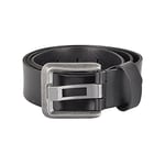 Sierra Azure Mens Leather Belt 34" Black Harley Design 100% Real Cowhide with Silver Metal Buckle Ideal For Jeans Casual Formal Suit Trousers Work Wear Cowboy