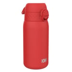 Ion8 Gourde Isotherme Enfant, Inox, 320ml, Anti-Fuite, Facile à Ouvrir, Verrouillage Sécurisé, Lavable au Lave-Vaisselle, Poignée de Transport, Durable, Acier Inoxydable, Rouge