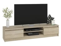 Ensemble meuble TV pour le salon AKORD presentoir + meuble TV Chêne Sonoma 240 cm 4 portes façade Chêne Sonoma 8 étagères