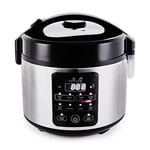 Yum Asia Kumo YumCarb Rice Cooker with Ceramic Bowl and Advanced Fuzzy Logic, (5.5 cups, 1 litre), 5 Rice Cooking Functions, 3 Multicooker Functions, 220-240V UK/EU Power (Light Stainless Steel)