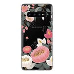 NOVAGO Compatible with Samsung Galaxy S10 Protective Mobile Phone Case, Strong and Shockproof with Fantasy Pattern (Large Flower)