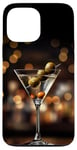 Coque pour iPhone 13 Pro Max Martini Olive Verte Barman Vodka Gin Cocktail Boisson