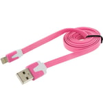 Cable pour IPHONE X Noodle Chargeur Lighting Usb APPLE 1m - ROSE PALE