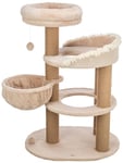 TRIXIE Boho Filippo 44474 Arbre à Chat à Plusieurs étages, avec de Nombreuses possibilités de griffoir, de Jeux, Ainsi Que des lieux de Retraite, Confortable et Stable, Beige, 114 cm