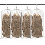 TAILI Sacs de Rangement sous Vide Suspendus pour vêtements, 4 paquets (105×70 cm), Housse sous Vide pour costumes, manteaux, vestes, Economisez 80% d'espace organisateur de placard Sacs à Vide